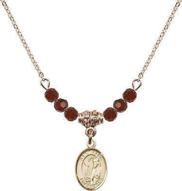 St. Elmo Birthstone Necklace | 1/2 inch | 4mm Beads