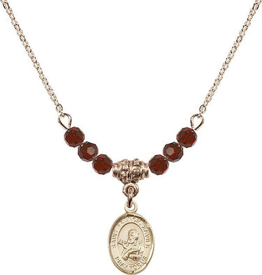 St. Francis Xavier Birthstone Necklace | 1/2 inch | 4mm Beads