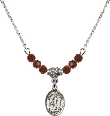 St. Genesius of Rome Birthstone Necklace | 1/2 inch | 4mm Beads