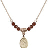 Saint Gabriel the Archangel Birthstone Necklace | 1/2 inch | 4mm Beads  Garnet 14kt Gold Filled