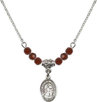 St. Gabriel the Archangel Birthstone Necklace | 1/2 inch