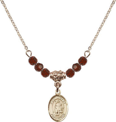 St. Hubert of Liege Birthstone Necklace | 1/2 inch | 4mm Beads