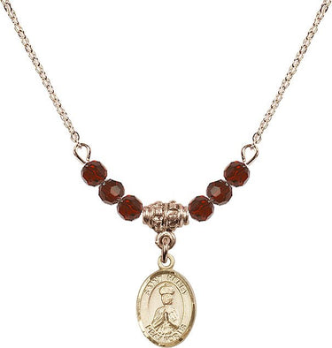 St. Henry II Birthstone Necklace | 1/2 inch | 4mm Beads