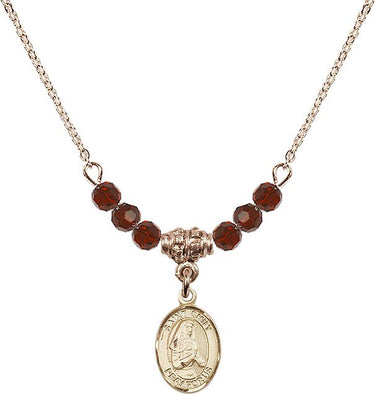 St. Emily de Vialar Birthstone Necklace | 1/2 inch | 4mm Beads