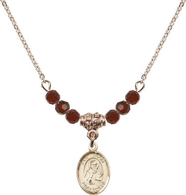 St. Isidore of Seville Birthstone Necklace | 1/2 inch | 4mm Beads