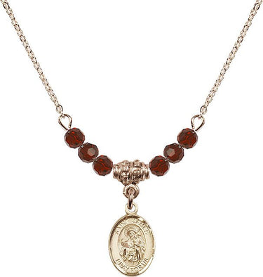 St. James the Greater Birthstone Necklace | 1/2 inch | 4mm Beads