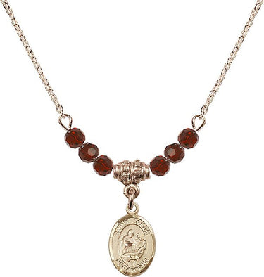St. Jason Birthstone Necklace | 1/2 inch | 4mm Beads