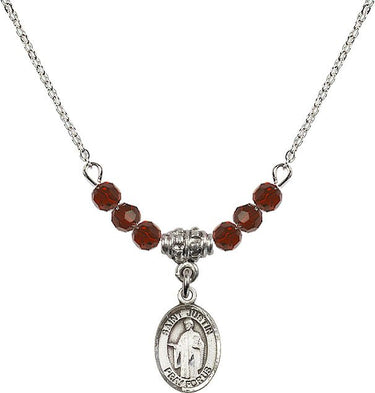 St. Justin Birthstone Necklace | 1/2 inch | 4mm Beads