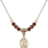 Saint Joshua Birthstone Necklace | 1/2 inch | 4mm Beads  Garnet 14kt Gold Filled