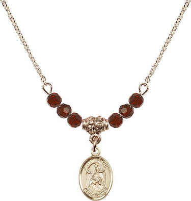 St. Kevin Birthstone Necklace | 1/2 inch | 4mm Beads