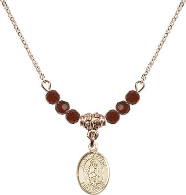 St. Lazarus Birthstone Necklace | 1/2 inch | 4mm Beads