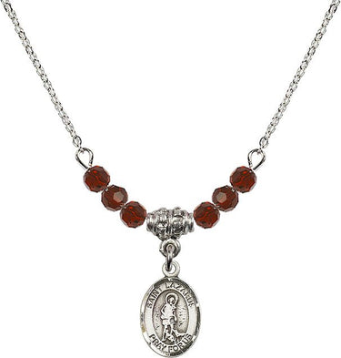 St. Lazarus Birthstone Necklace | 1/2 inch | 4mm Beads