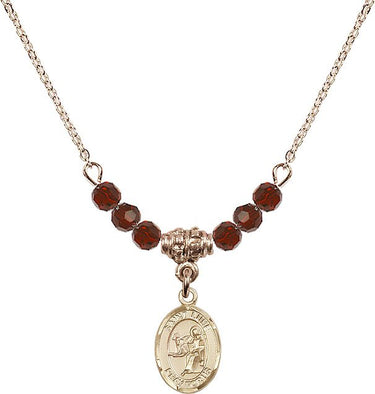 St. Luke the Apostle Birthstone Necklace | 1/2 inch | 4mm Beads