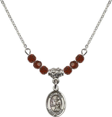 St. Luke the Apostle Birthstone Necklace | 1/2 inch | 4mm Beads