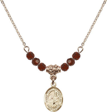 Saint Mary Magdalene Birthstone Necklace | 1/2 inch | 4mm Beads
