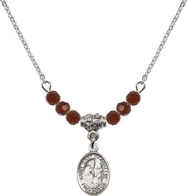 Saint Mary Magdalene Birthstone Necklace | 1/2 inch | 4mm Beads