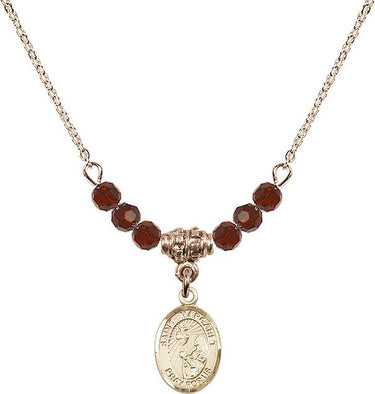 Saint Margaret Mary Alacoque Birthstone Necklace | 1/2 inch