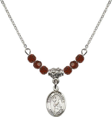 Saint Margaret Mary Alacoque Birthstone Necklace | 1/2 inch