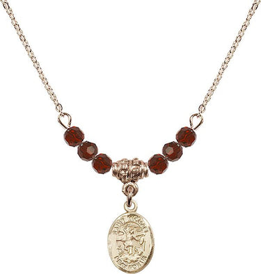 Saint Michael the Archangel Birthstone Necklace | 1/2 inch | N20-9076