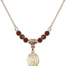 Saint Louis Birthstone Necklace | 1/2 inch | 4mm Beads  Garnet 14kt Gold Filled