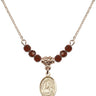 Our Lady of Loretto Birthstone Necklace | 1/2 inch | 4mm Beads  Garnet 14kt Gold Filled