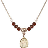 Saint Philip the Apostle Birthstone Necklace | 1/2 inch | 4mm Beads  Garnet 14kt Gold Filled