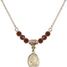 Saint Bonaventure Birthstone Necklace | 1/2 inch | 4mm Beads  Garnet 14kt Gold Filled