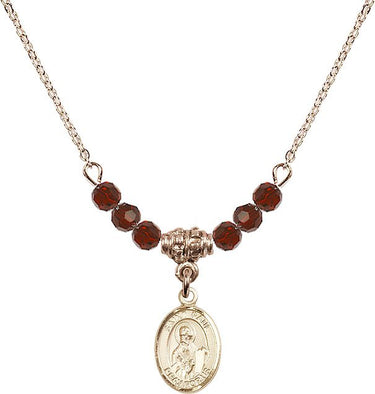 Collar de San Pablo Apóstol con piedra de nacimiento | 1/2 pulgada