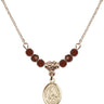 Our Lady of Providence Birthstone Necklace | 1/2 inch | 4mm Beads  Garnet 14kt Gold Filled