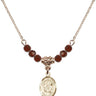 Saint Raymond Nonnatus Birthstone Necklace | 1/2 inch | 4mm Beads  Garnet 14kt Gold Filled