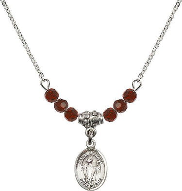 Saint Richard Birthstone Necklace | 1/2 inch | 4mm Beads
