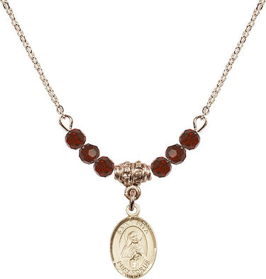 Saint Rita of Cascia Birthstone Necklace | 1/2 inch | 4mm Beads