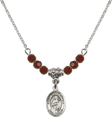 Saint Scholastica Birthstone Necklace | 1/2 inch | 4mm Beads