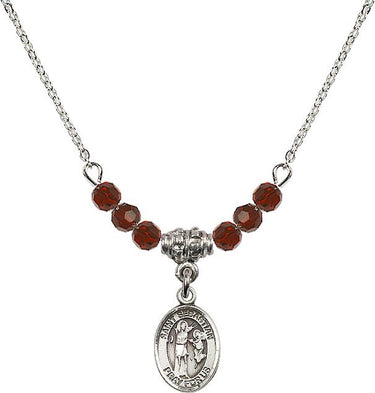 Saint Sebastian Sebastian Birthstone Necklace | 1/2 inch | 4mm Beads