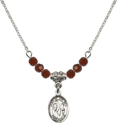 Our Lady Star of the Sea Birthstone Necklace | 1/2 inch | 4mm Beads
