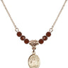 Saint Edith Stein Birthstone Necklace | 1/2 inch | 4mm Beads  Garnet 14kt Gold Filled