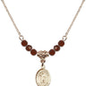 Saint Stephen the Martyr Birthstone Necklace | 1/2 inch | 4mm Beads  Garnet 14kt Gold Filled