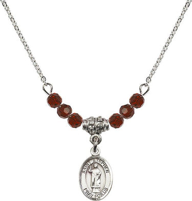 St. Stephen the Martyr Birthstone Necklace | 1/2 inch | 4mm Beads