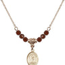 Saint Timothy Birthstone Necklace | 1/2 inch | 4mm Beads  Garnet 14kt Gold Filled