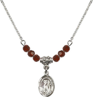 St. Thomas More Birthstone Necklace | 1/2 inch | 4mm Beads