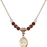 Saint Zachary Birthstone Necklace | 1/2 inch | 4mm Beads  Garnet 14kt Gold Filled