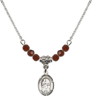 St. Zachary Birthstone Necklace | 1/2 inch | 4mm Beads