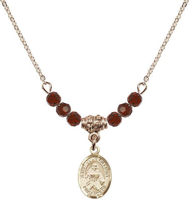 St. Julie Billiart Birthstone Necklace | 1/2 inch | 4mm Beads