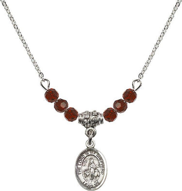 Lord Is My Shepherd Birthstone Necklace | 1/2 inch | 4mm Beads