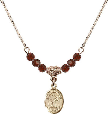 St. Valentine of Rome Birthstone Necklace | 1/2 inch | 4mm Beads