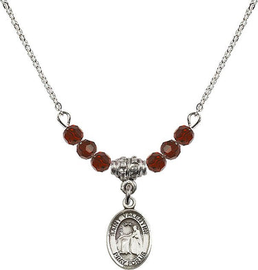 St. Valentine of Rome Birthstone Necklace | 1/2 inch | 4mm Beads