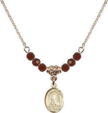St. Brigid of Ireland Birthstone Necklace | 1/2 inch | 4mm Beads
