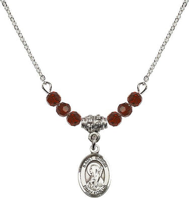 St. Brigid of Ireland Birthstone Necklace | 1/2 inch | 4mm Beads