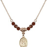 Saint Stanislaus Krakow Birthstone Necklace | 1/2 inch | 4mm Beads  Garnet 14kt Gold Filled