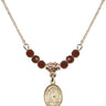 Saint Walburga Birthstone Necklace | 1/2 inch | 4mm Beads  Garnet 14kt Gold Filled